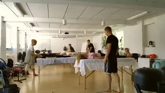 elever under træning